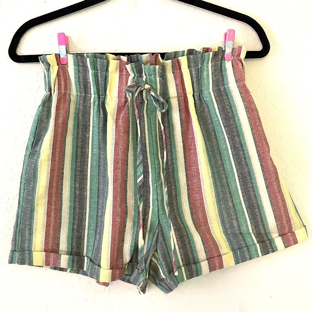 Multi Color Stripe Hot Pants (Small)